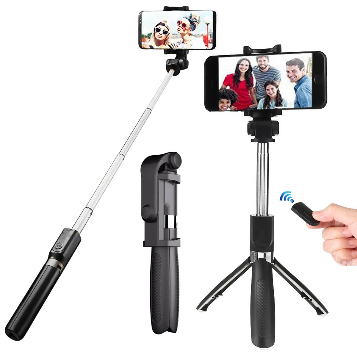 OLDRIVER L01 bluetooth Remote Control Selfie Stick Tripod for 3.5-6.2" Smartphones Red
