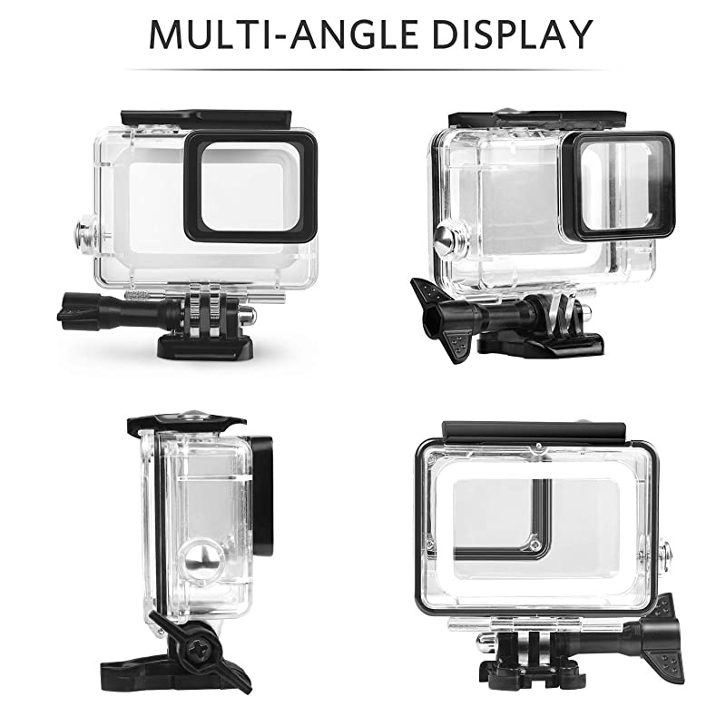 Waterproof Housing Shell for GoPro HERO7/2018/6/5 Black Diving Protective Housing Case 45m with Red Filter, Bracket Accessories for Go Pro Hero7/2018/6/5 Action Camera