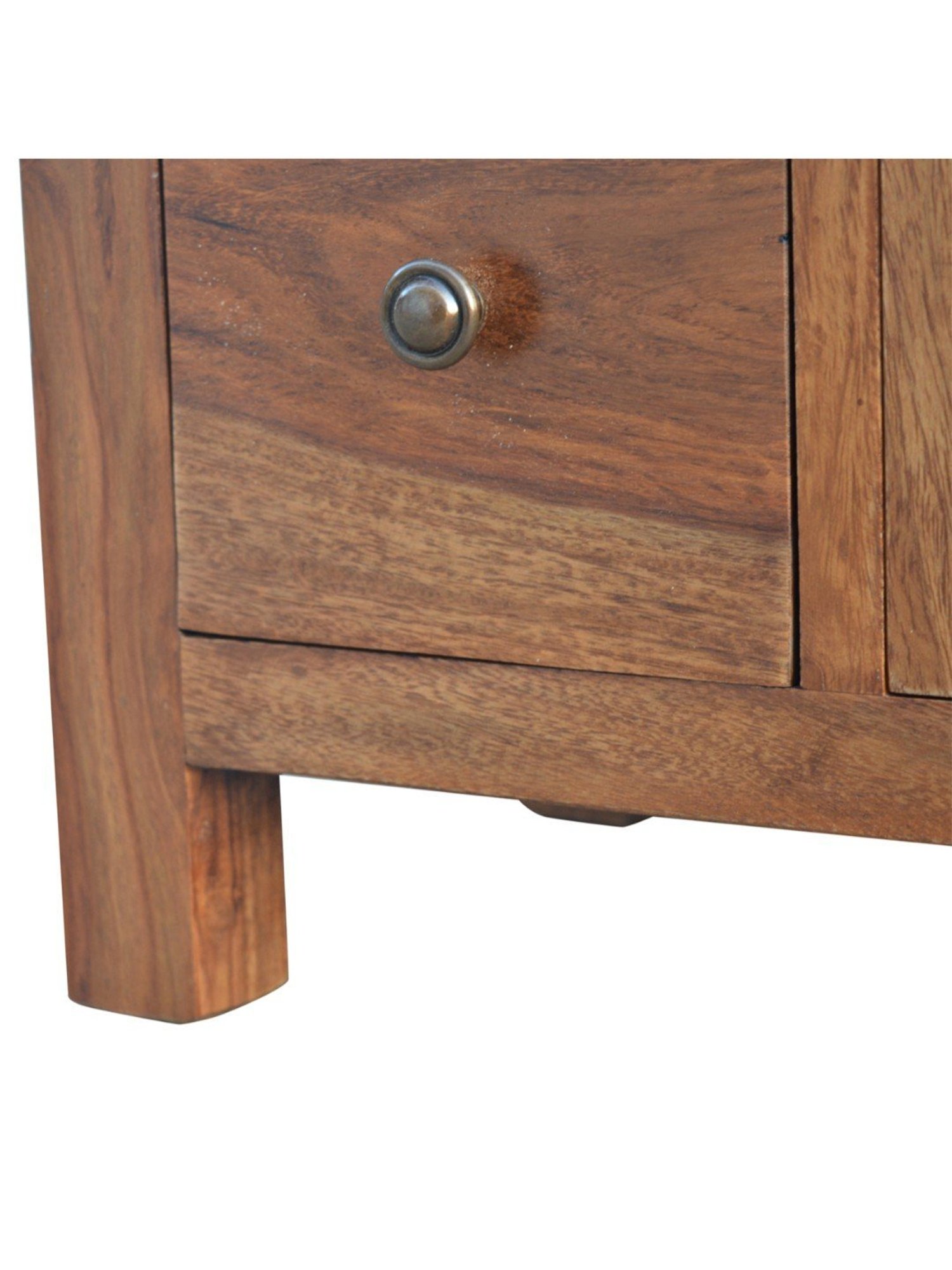 Fabindia Brown Sheesham Wood Textured Cabinet