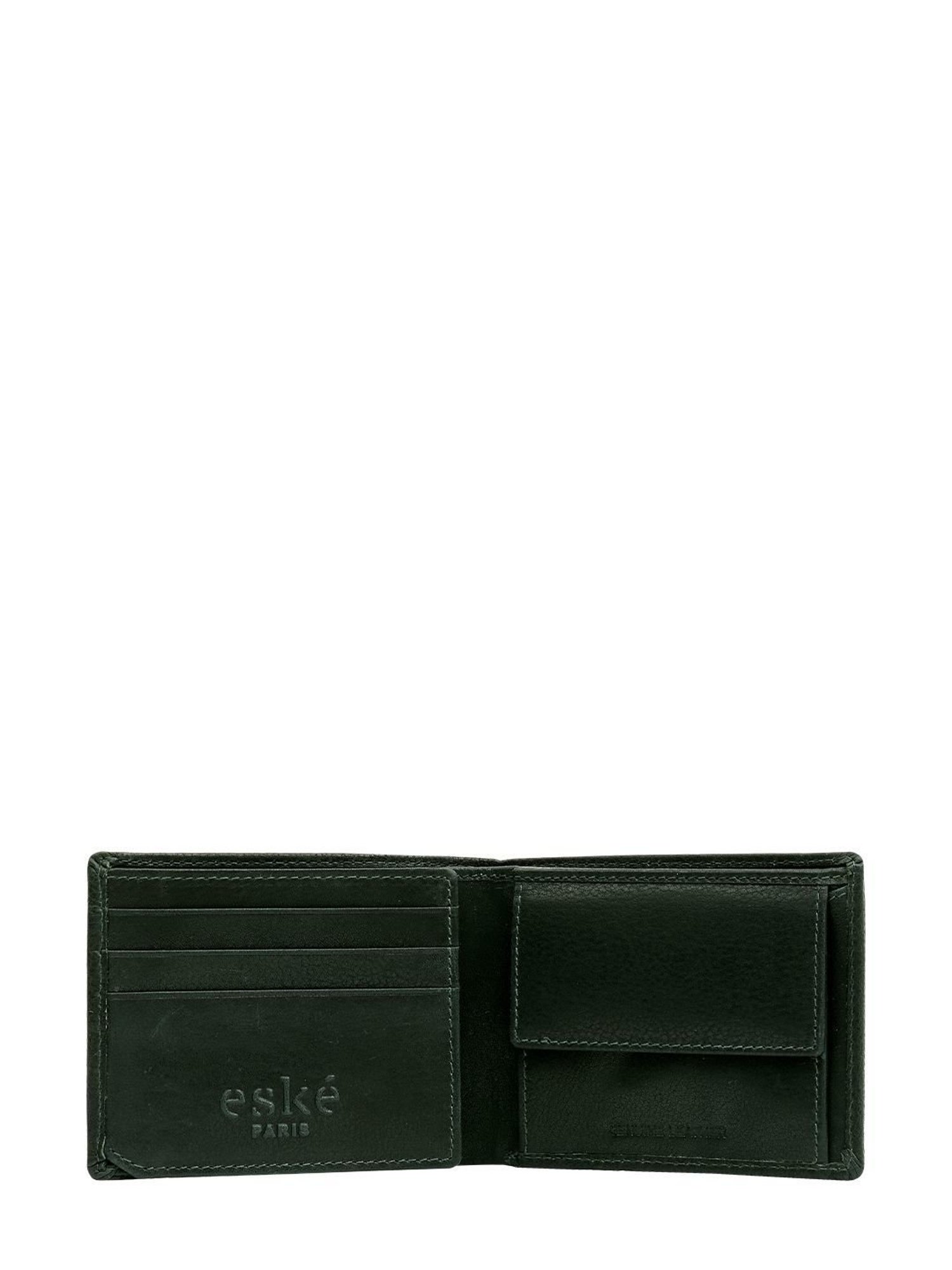 Eske Green Ocean Vintage Textured Bi-Fold Leather Wallet for Men