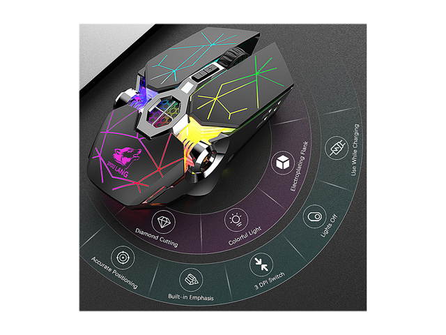 E-sport X13 Wireless Charging Gaming Mouse Silent Luminous Mechanical Mouse