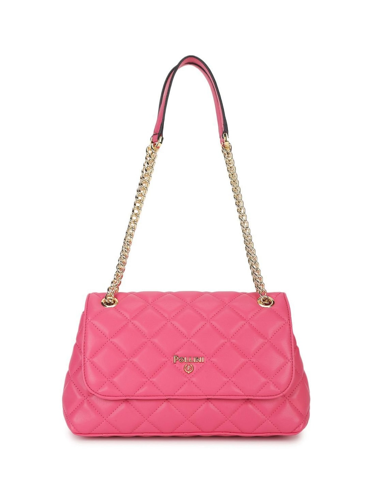 Pollini Pink Soft Quilted Medium Shoulder Bag