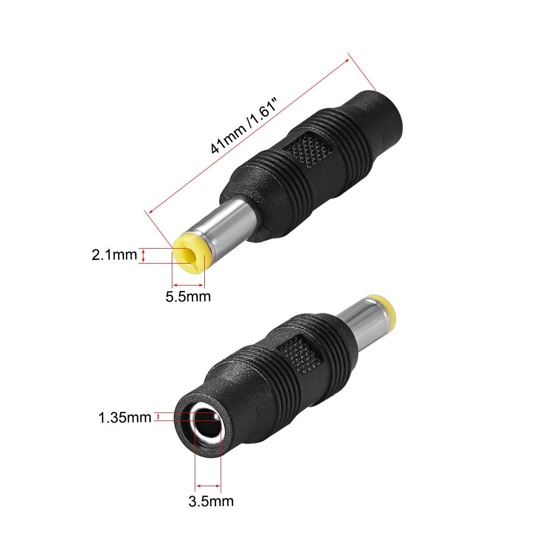 DC Power Converter 5.5mm x 2.1mm Male to 3.5mm x 1.35mm Female Adapter Connector 20Pcs