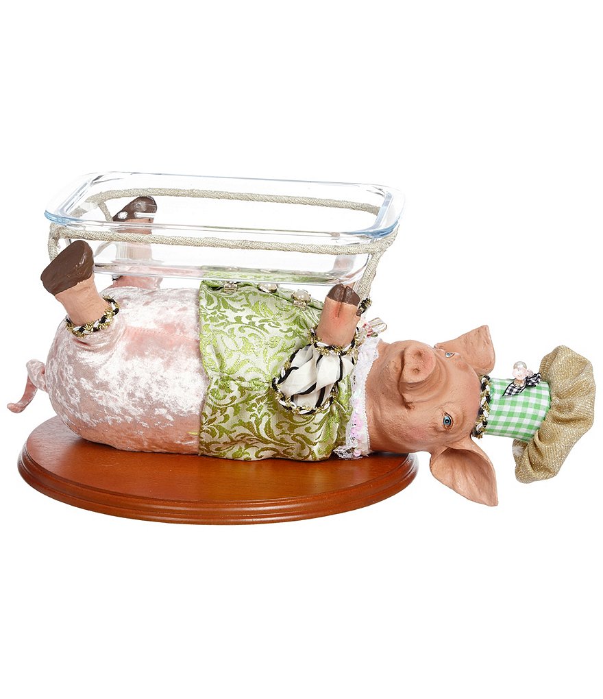Mark Roberts Server Pig with Glass Dish Figurine, 19#double;