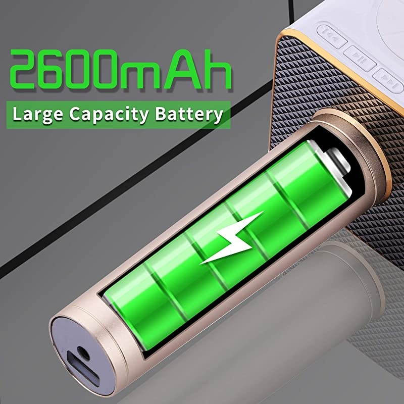 04 Wireless Bluetooth Karaoke Microphone,Louder Volume 10W Power, More Bass, 3-in-1 Portable Handheld Double Speaker Mic Machine for iPhone/Android/iPad/PC (04, Black-1)