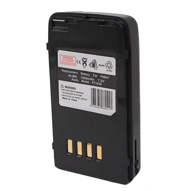 FNB47 1500mAh NiMH Battery Compatible for YAESU Vertex Radio FT50R FT50R FT40R FT10R FT50 FT40 FT10 VXA100 VX10V VX10U FNB42 FNB47H FNBV49 FNBV49H