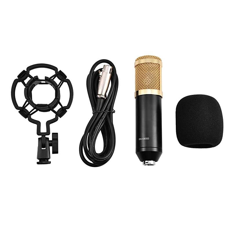 Cardioid Condenser Microphone BM-900 Kit, Podcast Recording Microphone with Stand Professional Condenser Studio Broadcasting Microphone