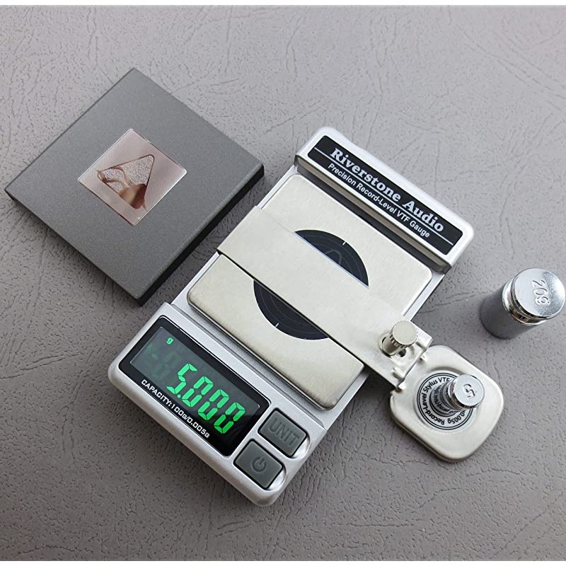 RecordLevel Turntable Stylus Tracking Force GaugeScale 0005g Resolution Measures VTF at Correct LP Record Level Height 2 mm to 3 mm Color Silver