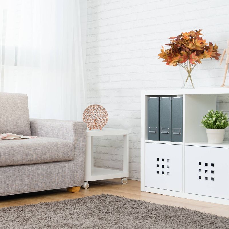 8" Elipse Crystal Ball Sequin Table Lamp Rose Gold - Elegant Designs