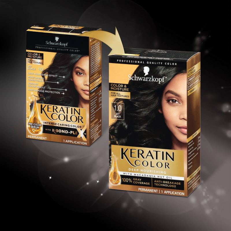 Schwarzkopf Keratin Color Jet Black Permanent Hair Color - 6.2oz