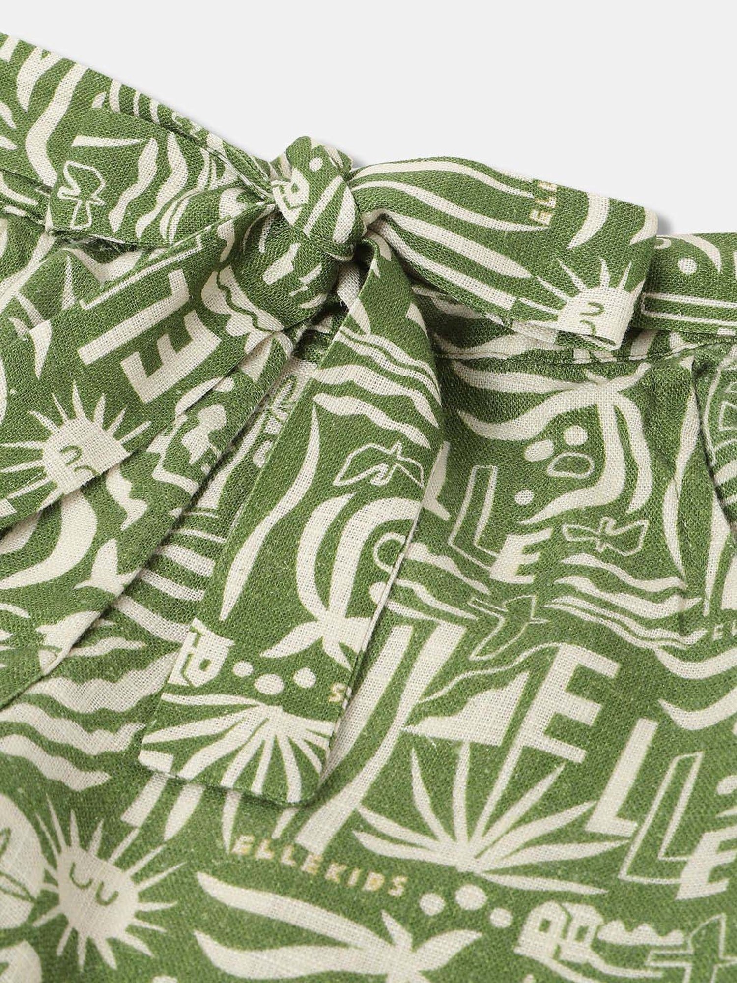 Elle Kids Green Cotton Short