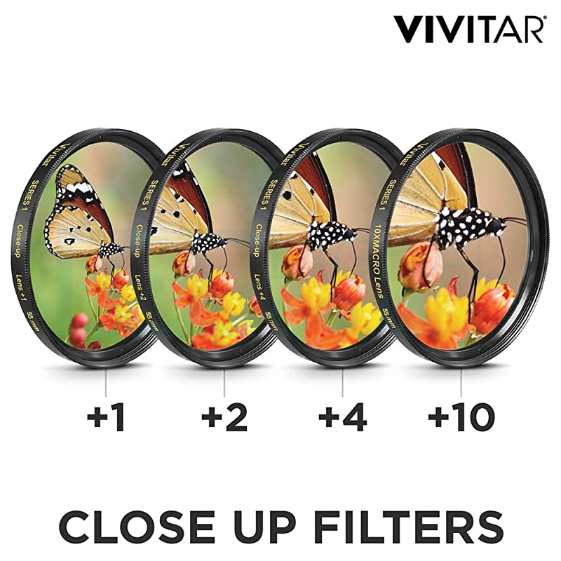 Vivitar Essential Lens Filter Accessory Kit for Nikon AFP DX 18and Select Sony Lenses Bundle with Wide Angle Telephoto Lenses Filters Kit Macro Set Lens Hood Cap