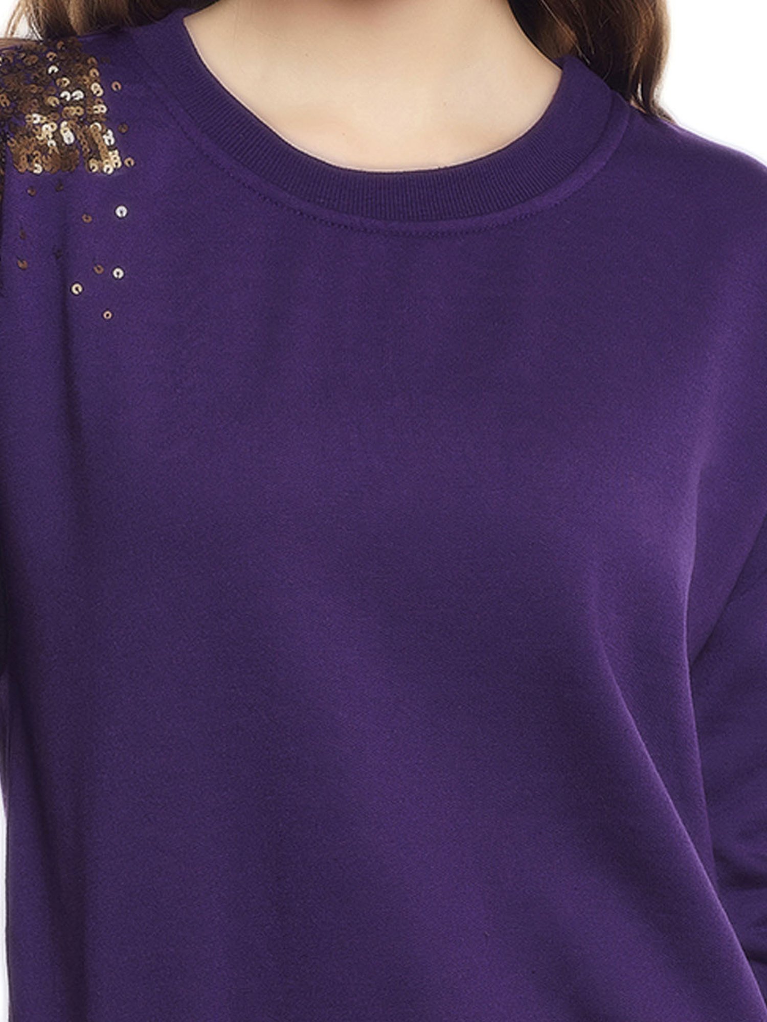 Belle Fille Purple Embellished Sweatshirt