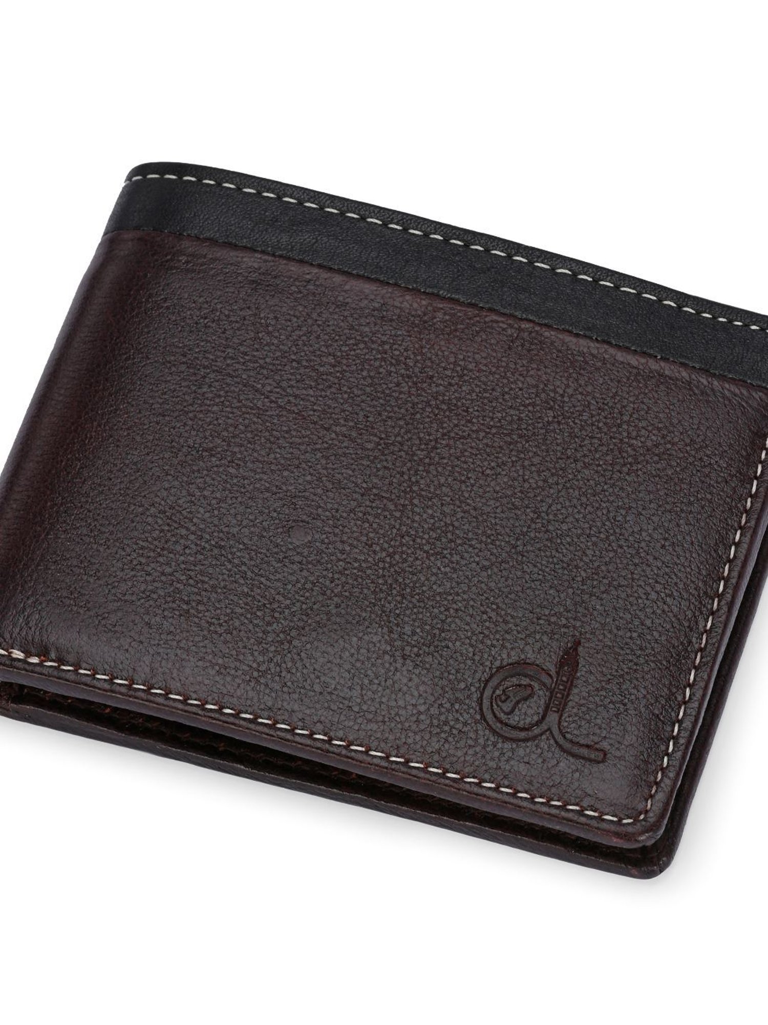 Clog London Brown Leather Small Bi-Fold Wallet for Men