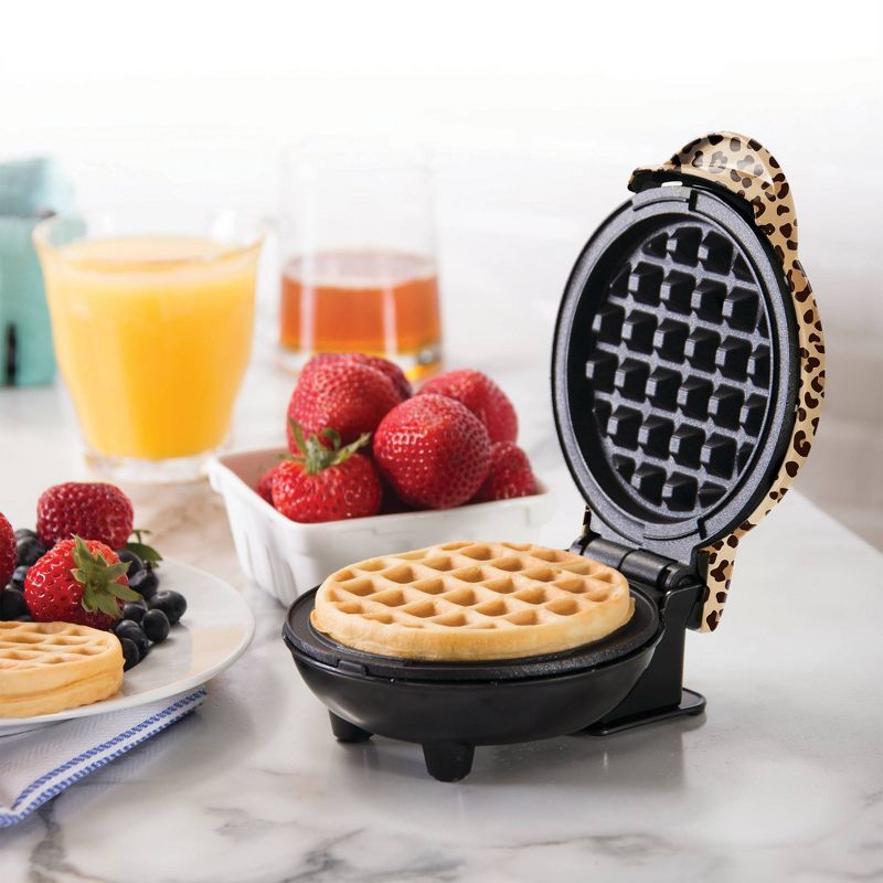 Dash Mini Waffle Maker Leopard Print