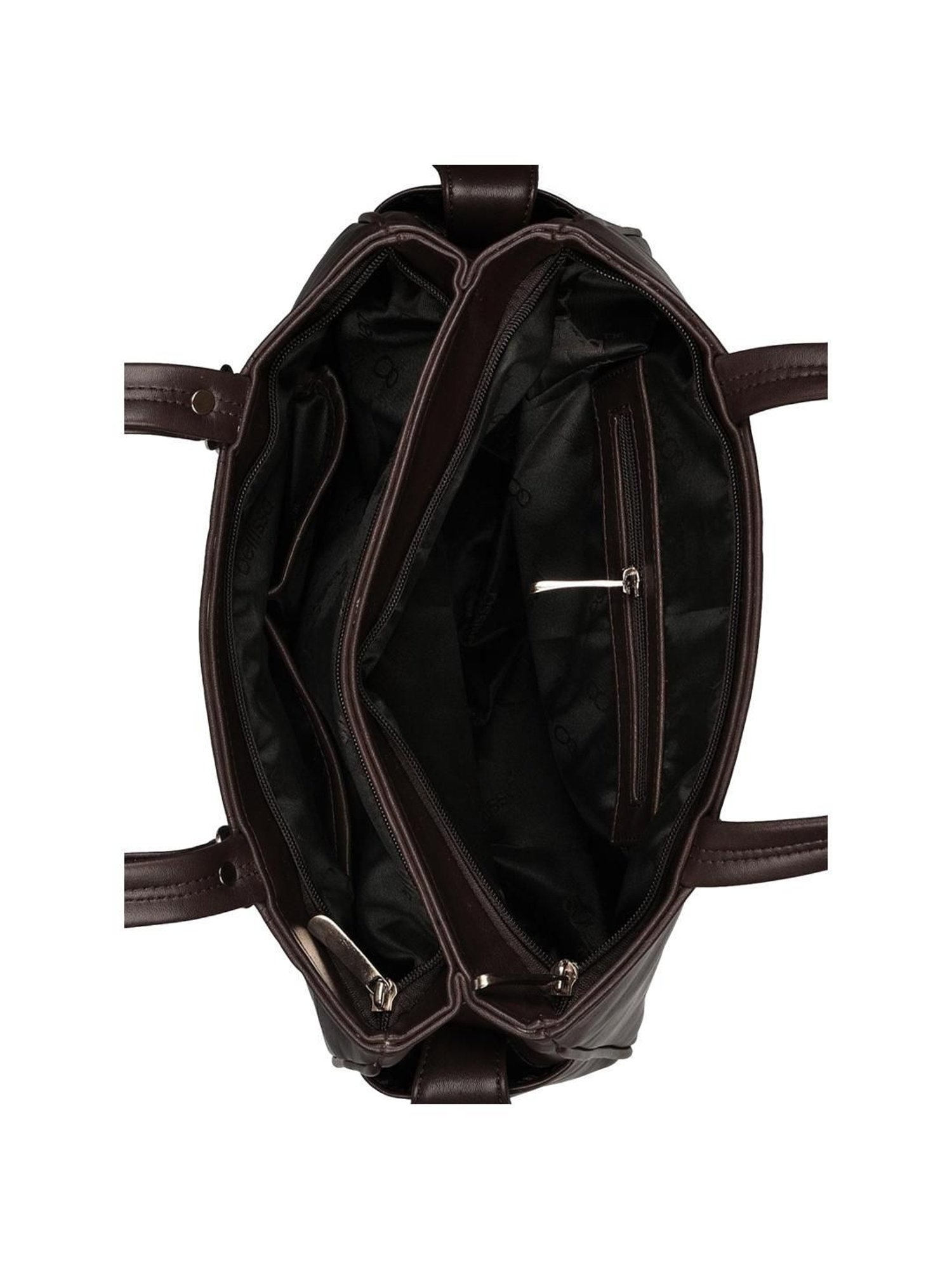 Bellissa Brown Solid Medium Handbag