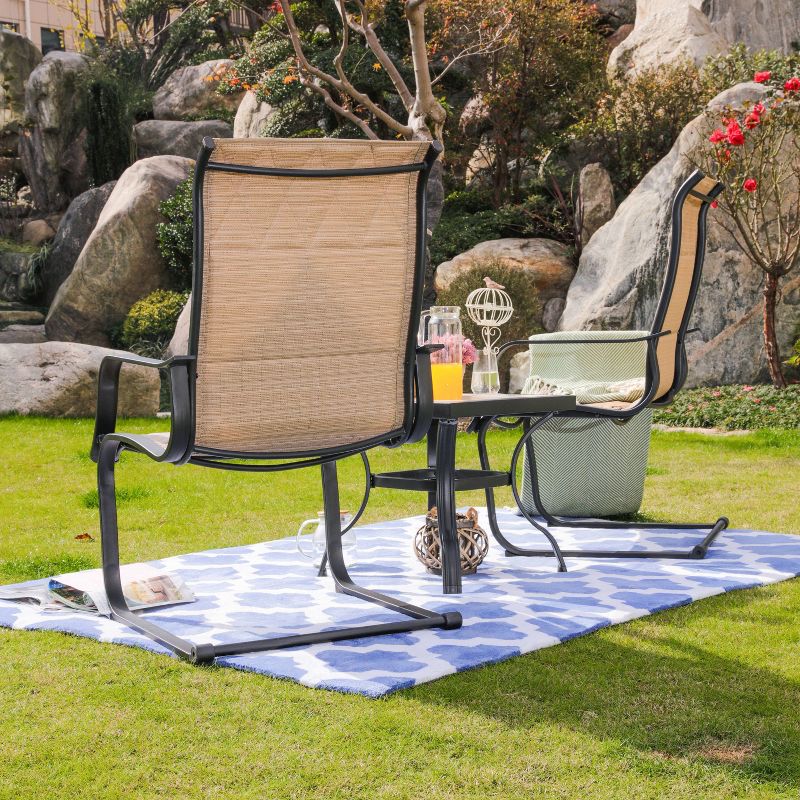 3pc Steel Patio Seating Sets Cream - Lokatse