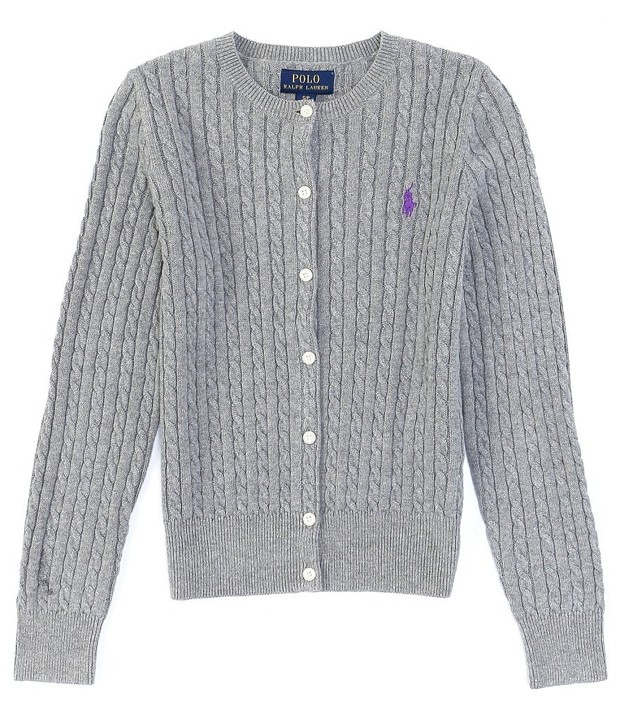 Polo Ralph Lauren Big Girls 7-16 Long-Sleeve Mini Cable Knit Cardigan