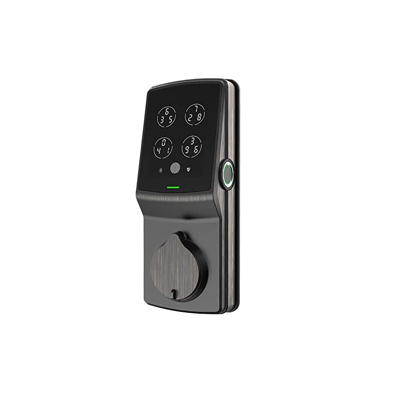 Bluetooth Keyless Entry Smart Door Lock (PGD 728F) Patented Keypad/Alarm System | Advanced 3D Fingerprint Reader | iOS and Android Compatible (VenetianBronze)