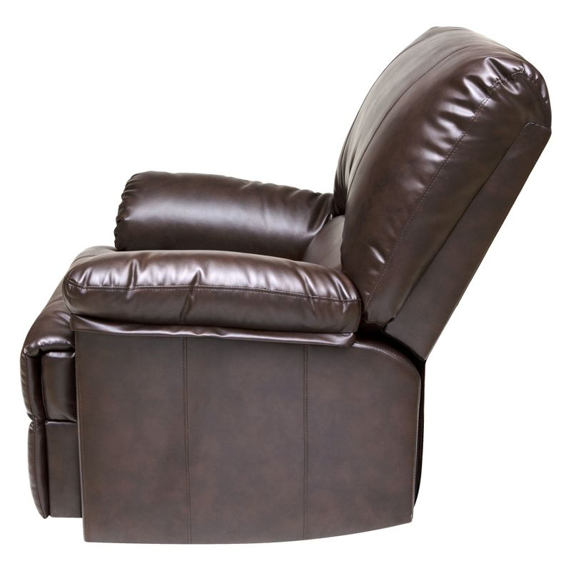 8pc Massage Rocker Recliner Bonded Leather Marbled Brown - Relaxzen