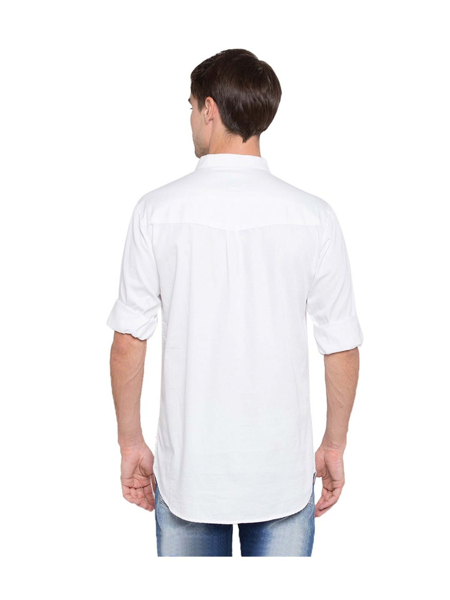 Spykar White Slim Fit Kurta