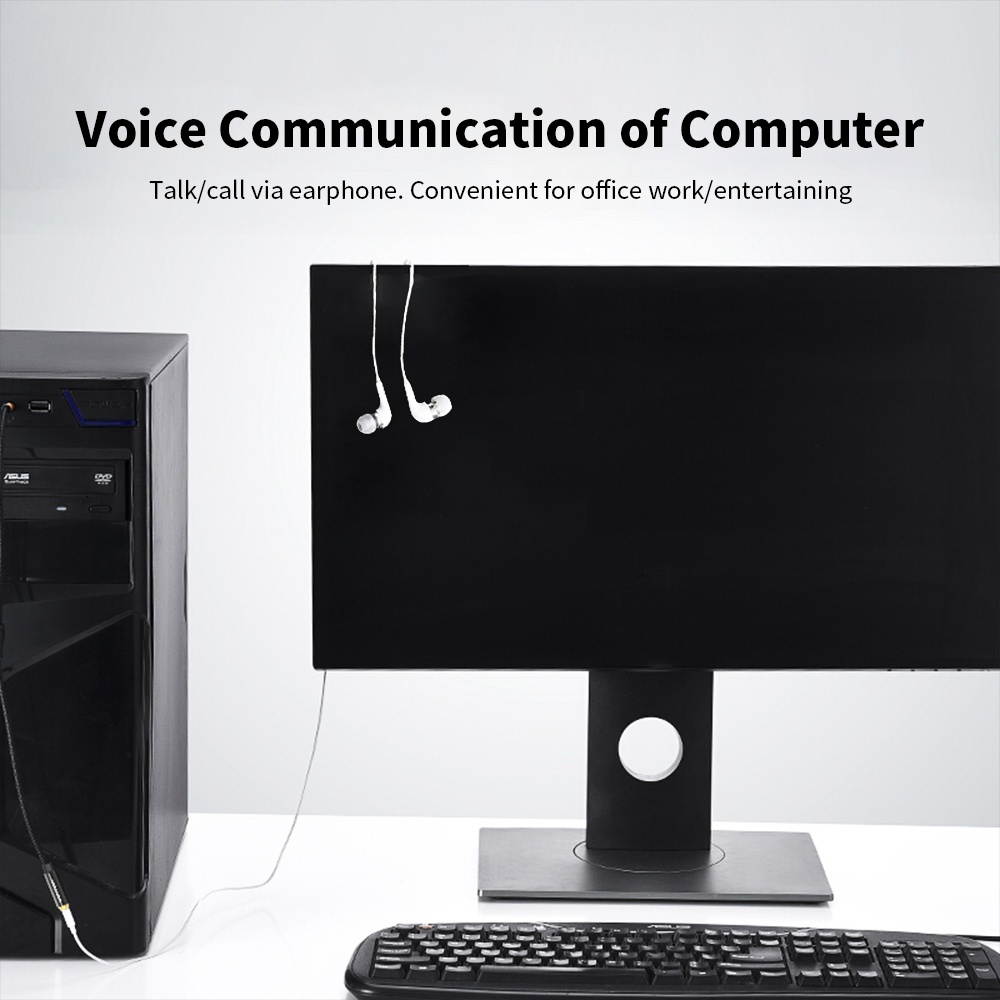 VENTION 3.5mm Audio Extension Cable 3.5 Jack AUX Female to Dual Male Earphone for Phone Headphone Speaker Tablet PC 0.3m Black