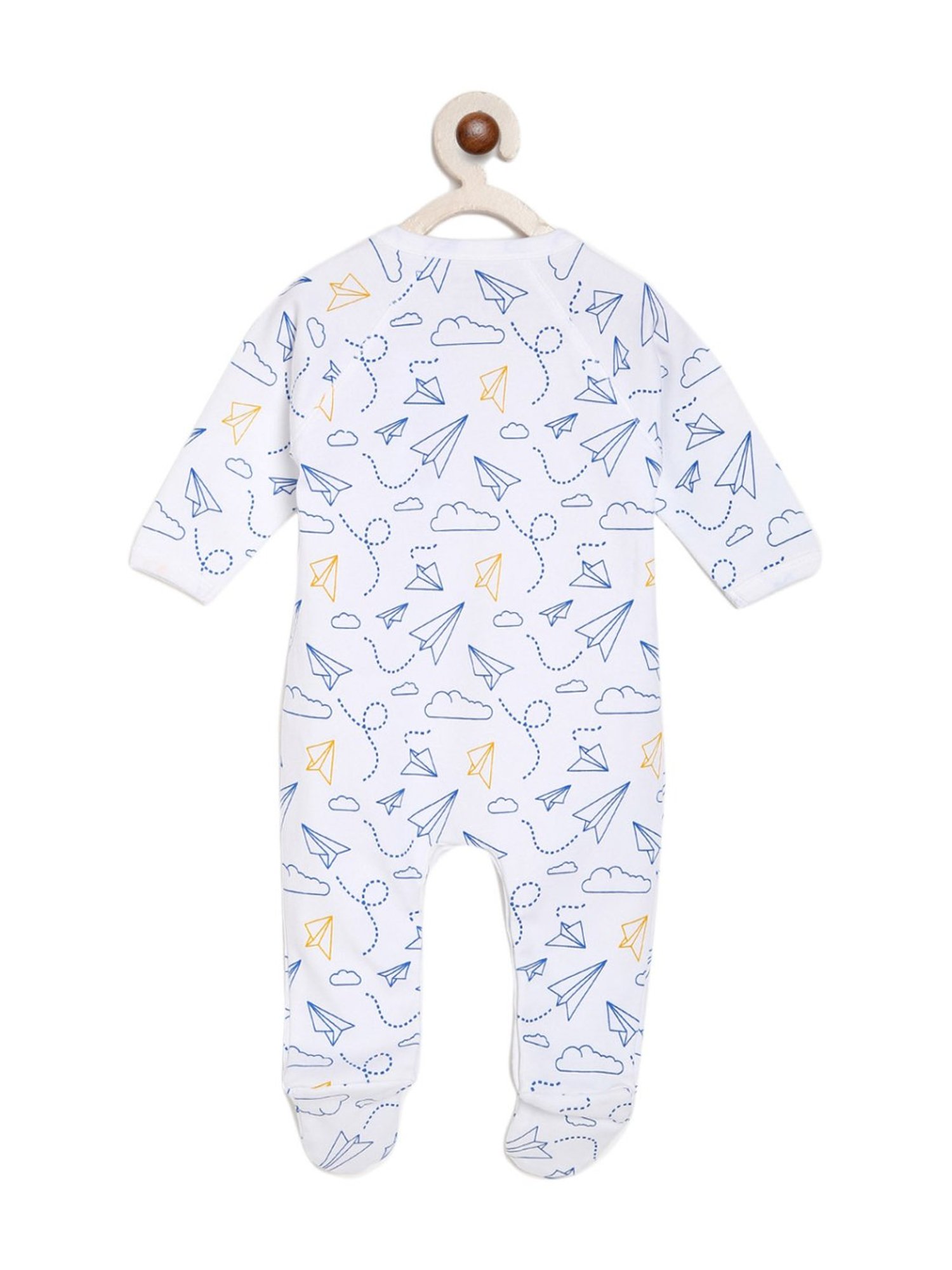 Berrytree Organic Kids Blue Cotton Planes Print Rompers