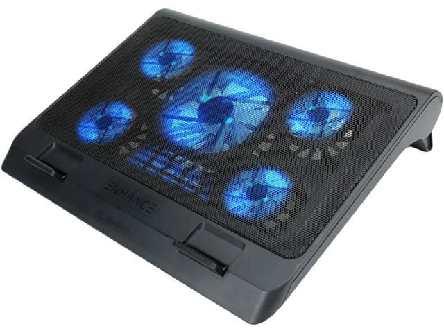 ENHANCE GX-C1 Laptop Cooling Stand (15.75" x 12.75") with 5 LED Fans & Dual USB Ports for Data Pass Through