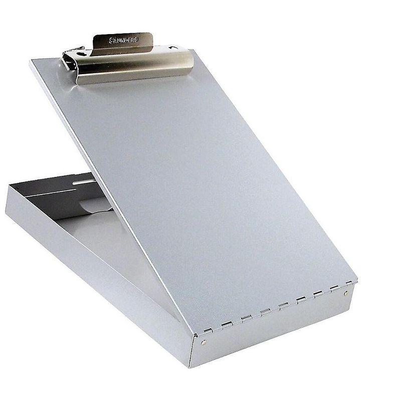 Saunders Redi-Rite Aluminum Storage Clipboard 1" Clip Cap 8 1/2 x 12 Sheets Silver 11017