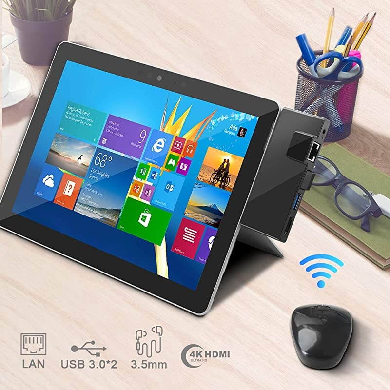 Surface Go Docking Station, USB C Hub HDMI Adapter 5 in 1 Type C Hub with 1000M RJ45 Ethernet, 4K USB C to HDMI, 2 USB 3.0 Ports, Audio/Mic Output(Headset) for Microsoft Surface Go(2018)