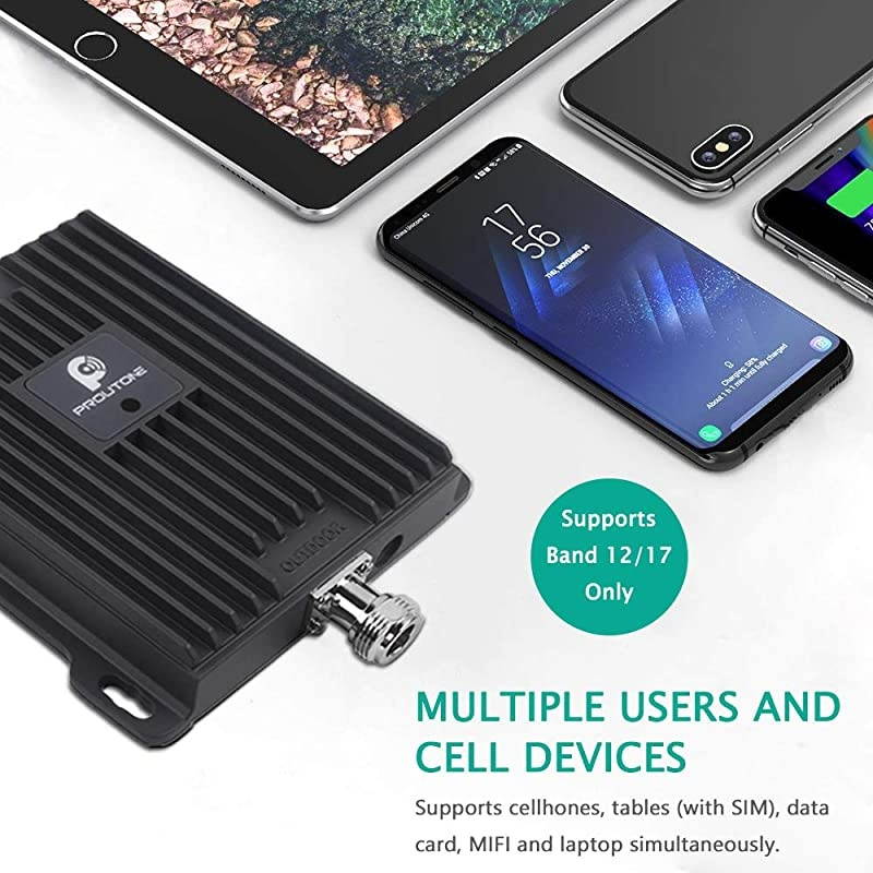 Signal Booster for House/RV - Verizon, AT&T, T-Mobile Booster for Phone | Band 12 13 17 Signal Repeater - Boost 4G LTE HD Voice & Data ular Booster - Covers Up to 4500 sq ft Area