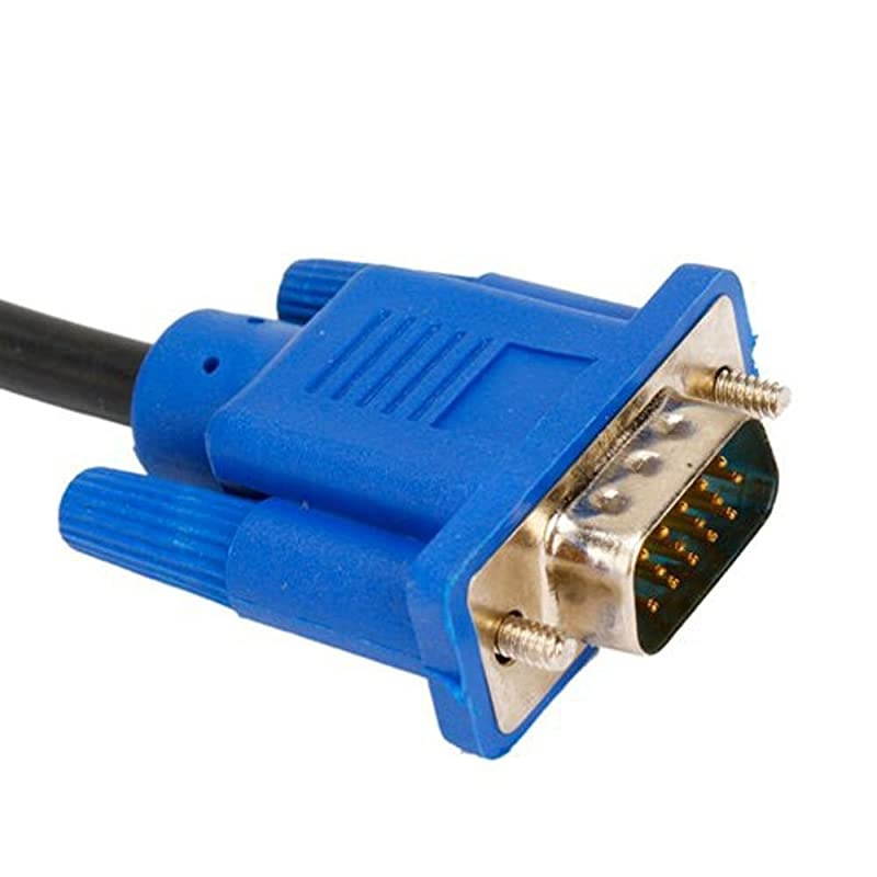 SHUS712 VGA Male to VGA Male Cable VGA Standard 15Pin Cable Monitor Cable About 5 Feet Support VGA SVGA XGA SXGA Uxga 2 Pack, Black
