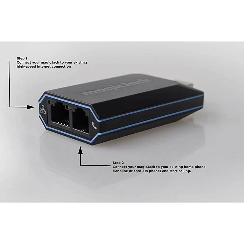 Home VoIP Phone Adapter | Portable Home & Digital Phone Service | Unlimited Local & Long Distance Calls to US and Canada | Includes 12 months of Service | Most Recent Model - Latest Version