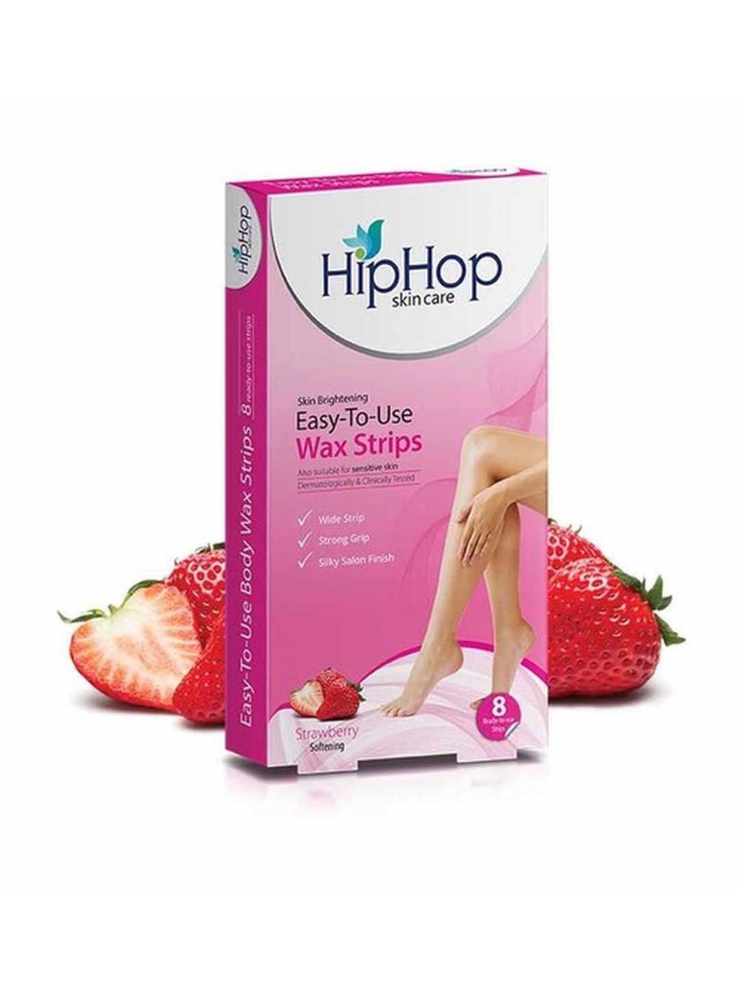 HipHop Skincare Body Wax Strips with Argan Oil & Strawberry - 8 Strips