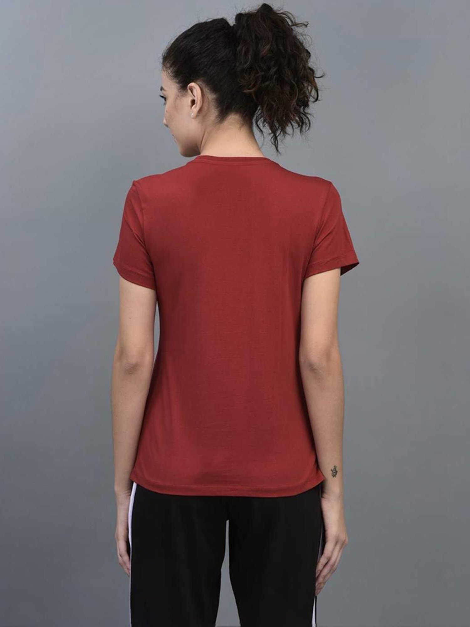 Dollar Maroon & White Cotton Sports T-Shirt - Pack Of 2