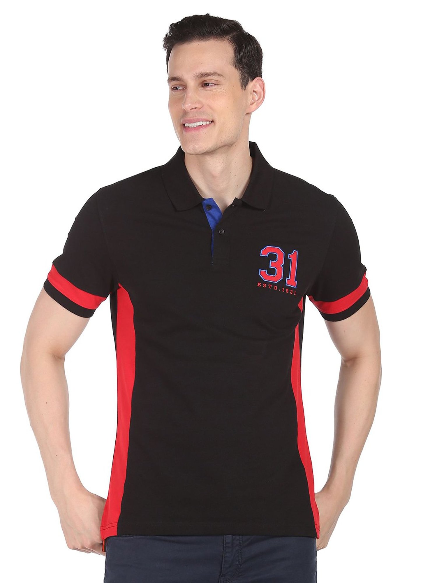 AD by Arvind Black Polo T-Shirt
