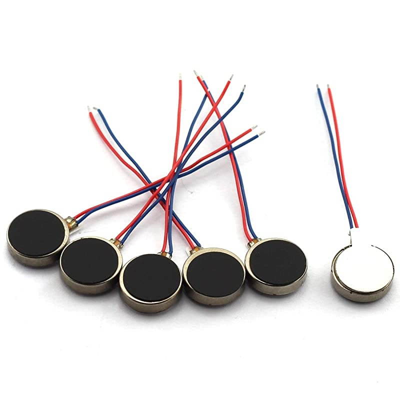 16pcs Mini Vibration Motor with 35mm Length Lead Wire DC 3V 85mA 12000rpm Flat Buttontype Motor For Mobile Phone Tablet Bluetooth Mini Fan Electronics Appliances 10x27mm