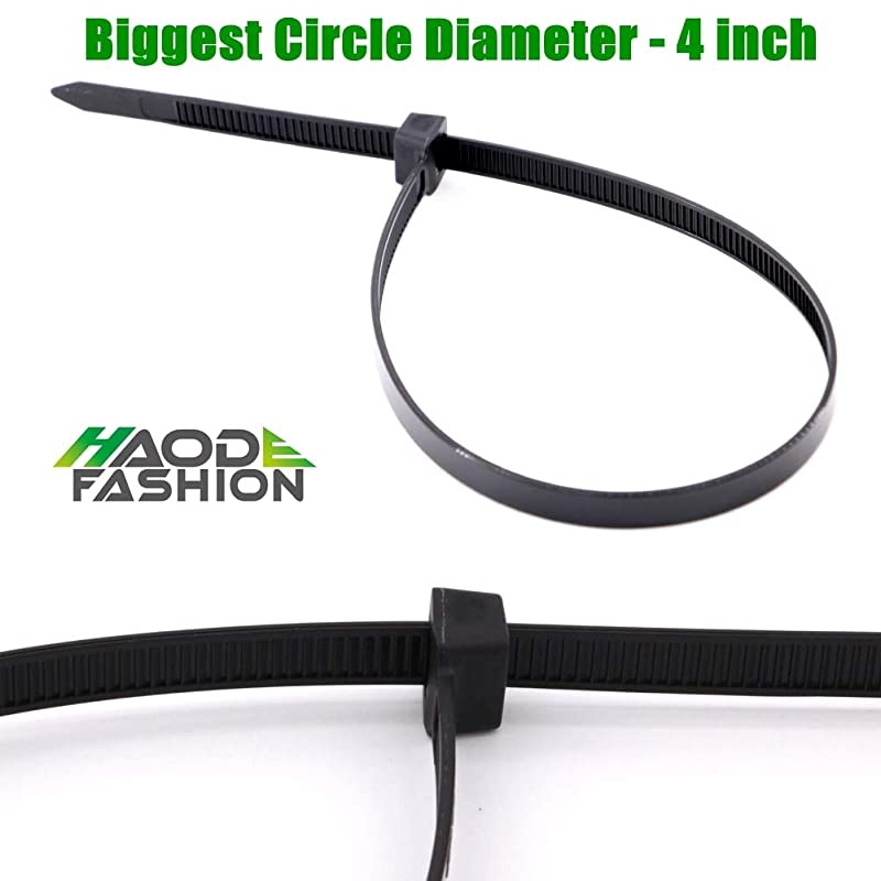14 Inch Black Strong Cable Ties 100 Pack Upgrade Industrial UV Resistant Durable Life Zip Ties Heavy Duty Cable Management for Large Objects 50LBS Black Outdoor Use