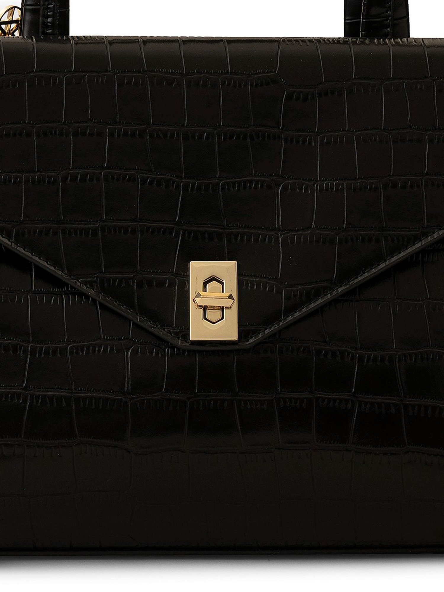 Miraggio Black Textured Handbag