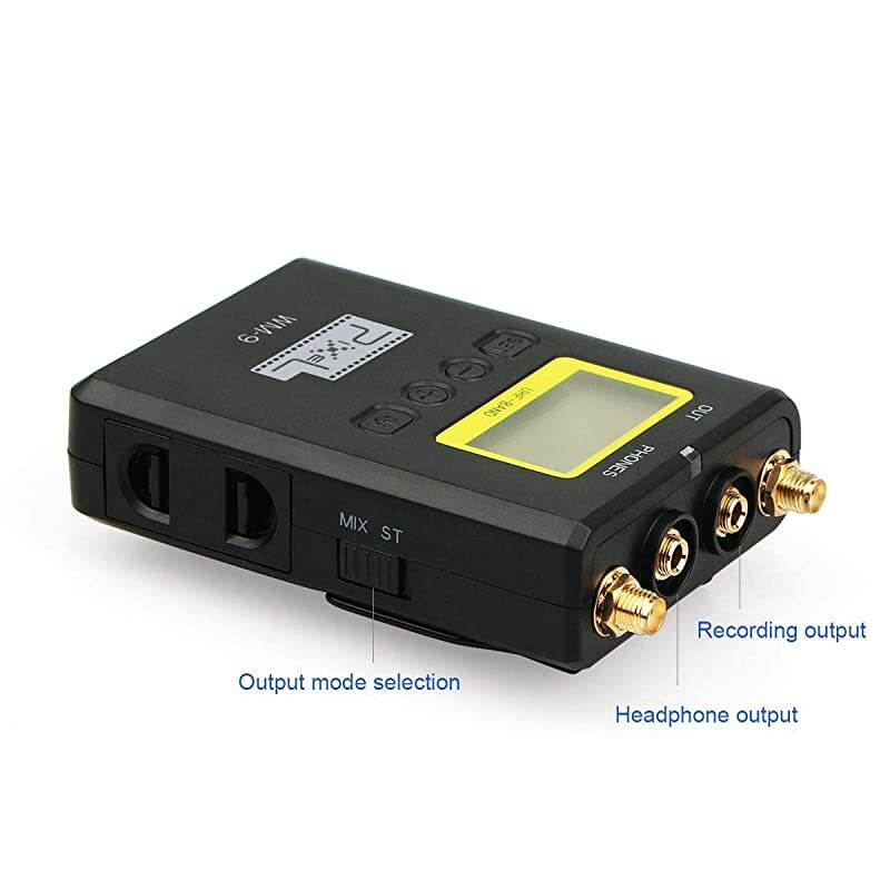 50 Channels UHF Wireless Lavalier Microphone Professional Lapel Microphone for Cameras Recording YouTube Vlogging WM9