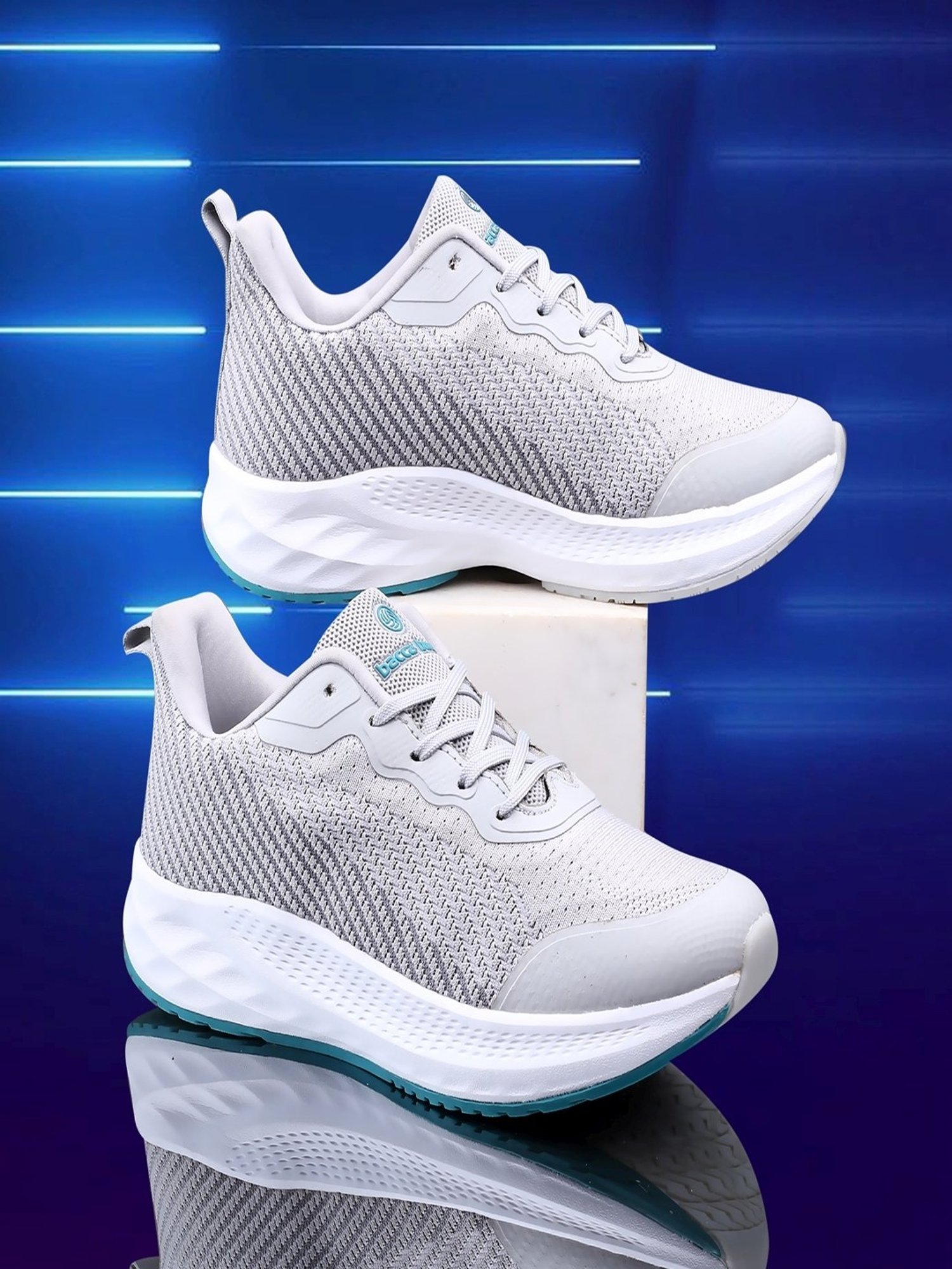 Bacca Bucci Men's ESSENTIAL Light Grey Running Shoes