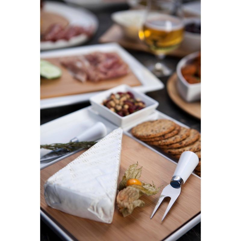 Legacy Peninsula Cutting Board Serving Tray with Cheese Tools
