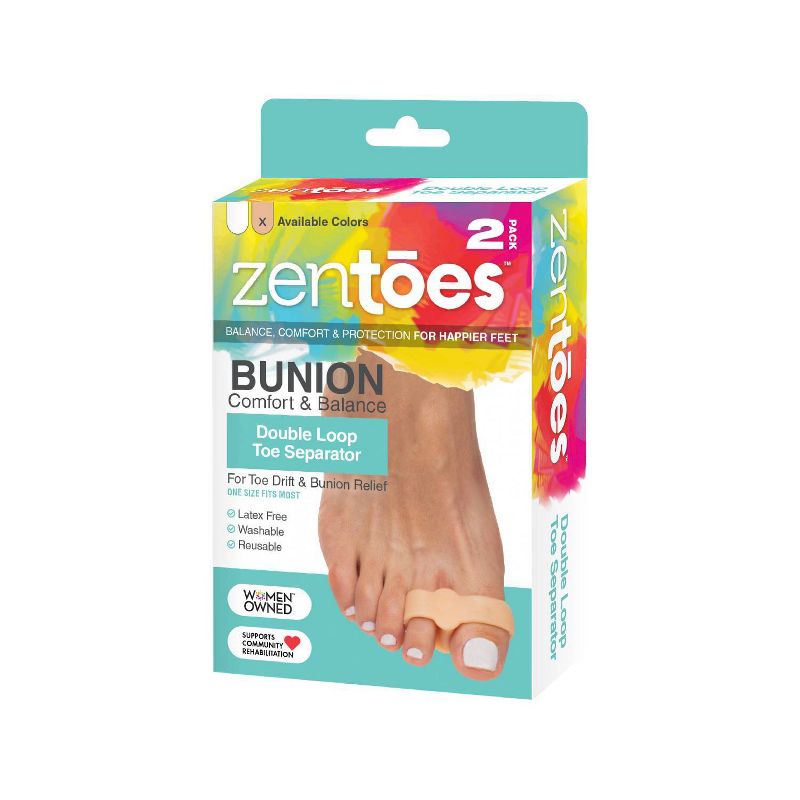 ZenToes Double Loop Toe Separator - Beige - 2pk