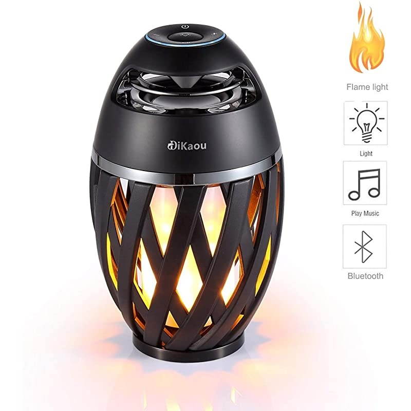 Led flame table lamp Torch atmosphere Bluetooth speakersampOutdoor Portable Stereo Speaker with HD Audio and Enhanced BassLED flickers warm yellow lights BT42 for iPhoneiPad Android