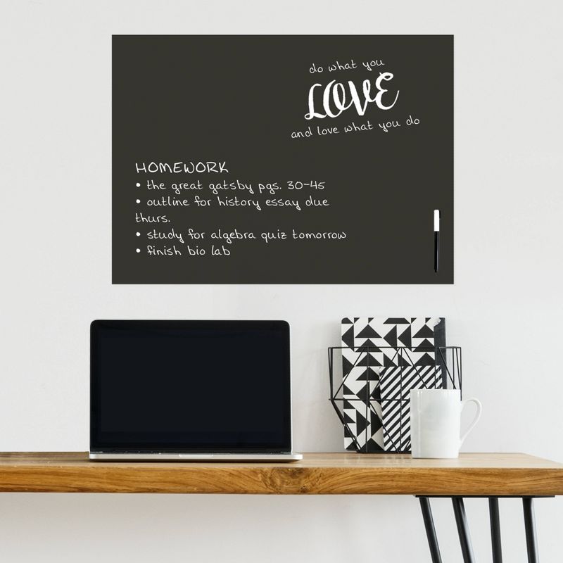 Wall Pops!  Dry Erase Board Decal 17.5" x 24" - Charcoal Chalk Board