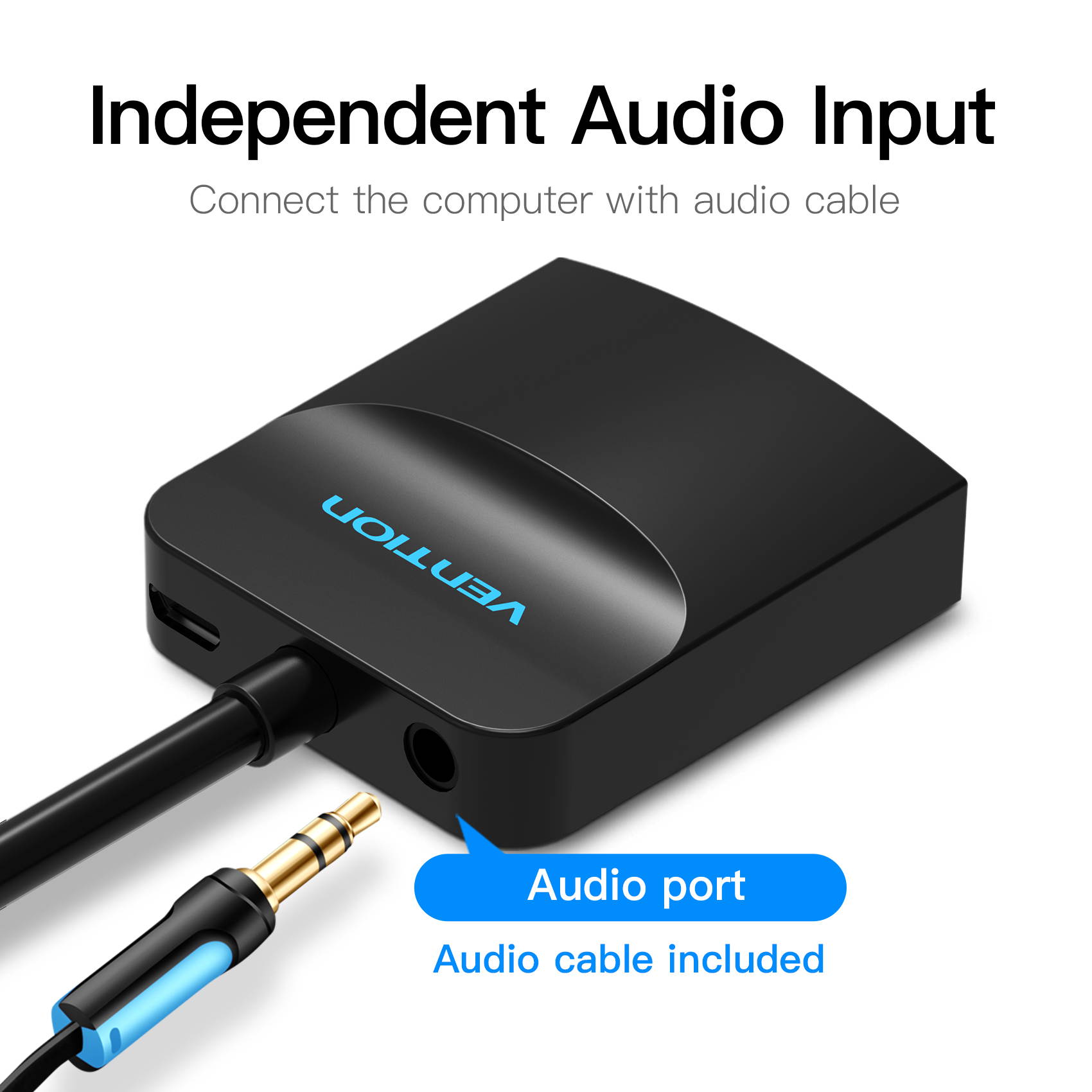 VENTION 1080P VGA to HDMI Adapter Male to Female Cable for Computer, Desktop, Laptop, PC, Monitor, HDTV (PC VGA Source Output to TV/Monitor with HDMI Connector)
