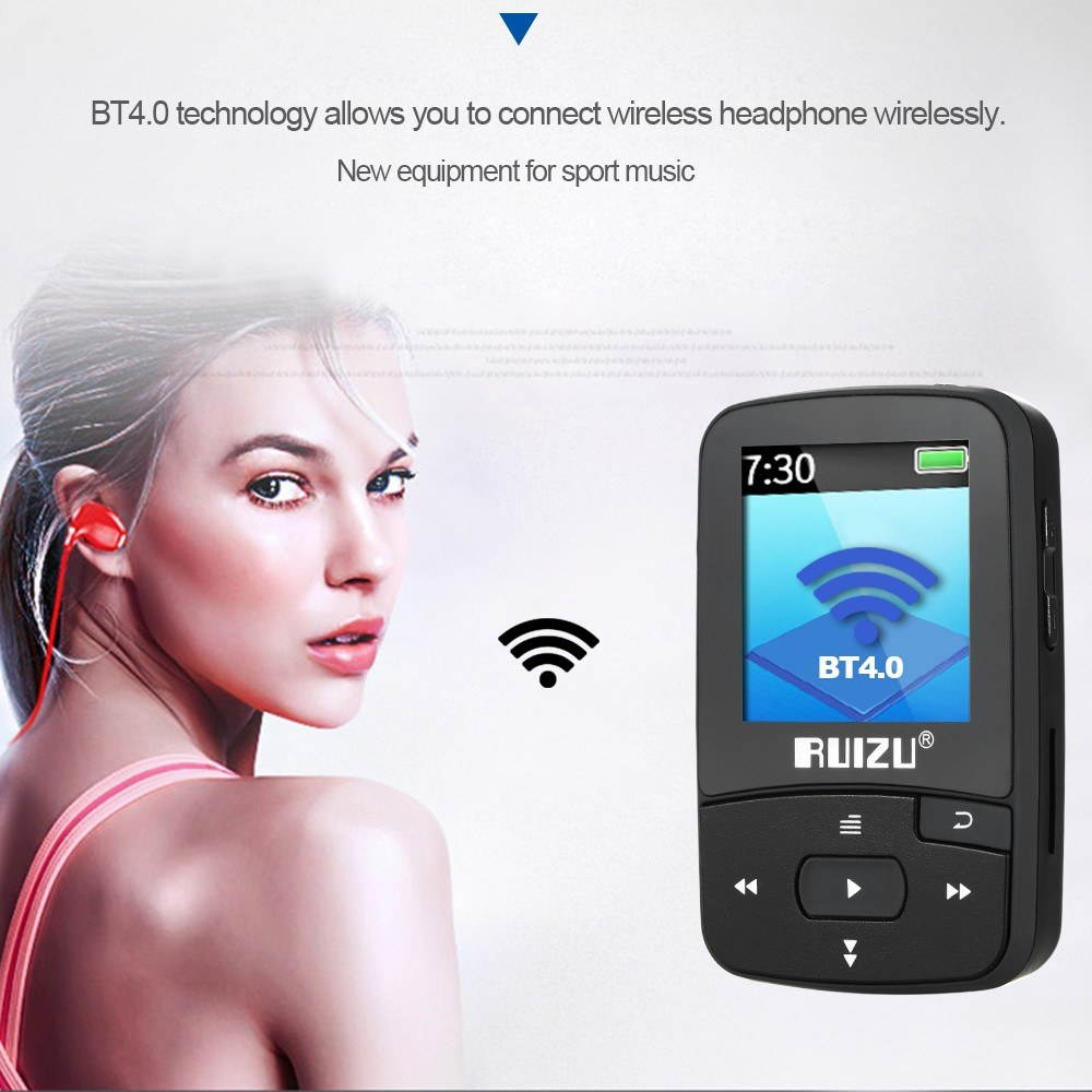 8GB 1.5in MP3 MP4 Player HiFi Lossless Sound Quality Bluetooth Pedometer TF Card FM Radio Recording E-book Time Calendar