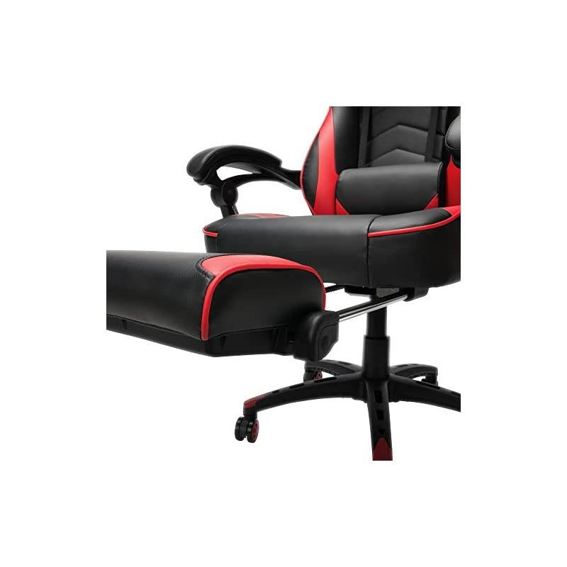 110 Racing Style Gaming Chair, Reclining Ergonomic Chair with Footrest, in Red (RSP-110-RED)