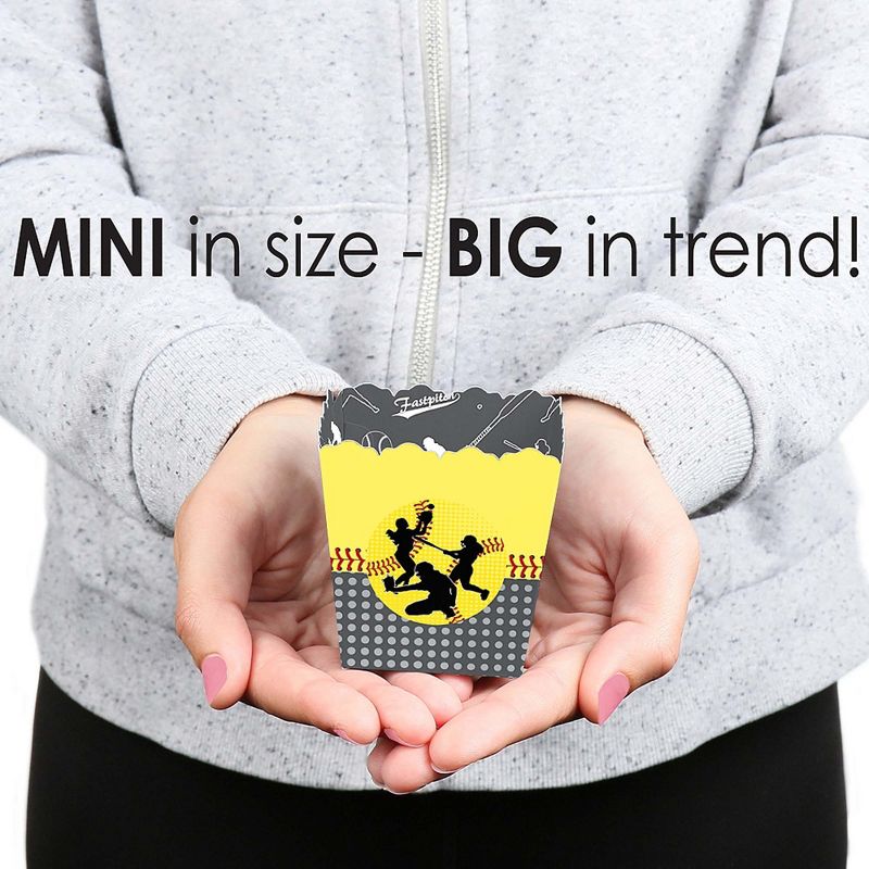 Big Dot of Happiness Grand Slam - Fastpitch Softball - Party Mini Favor Boxes - Birthday Party or Baby Shower Treat Candy Boxes - Set of 12