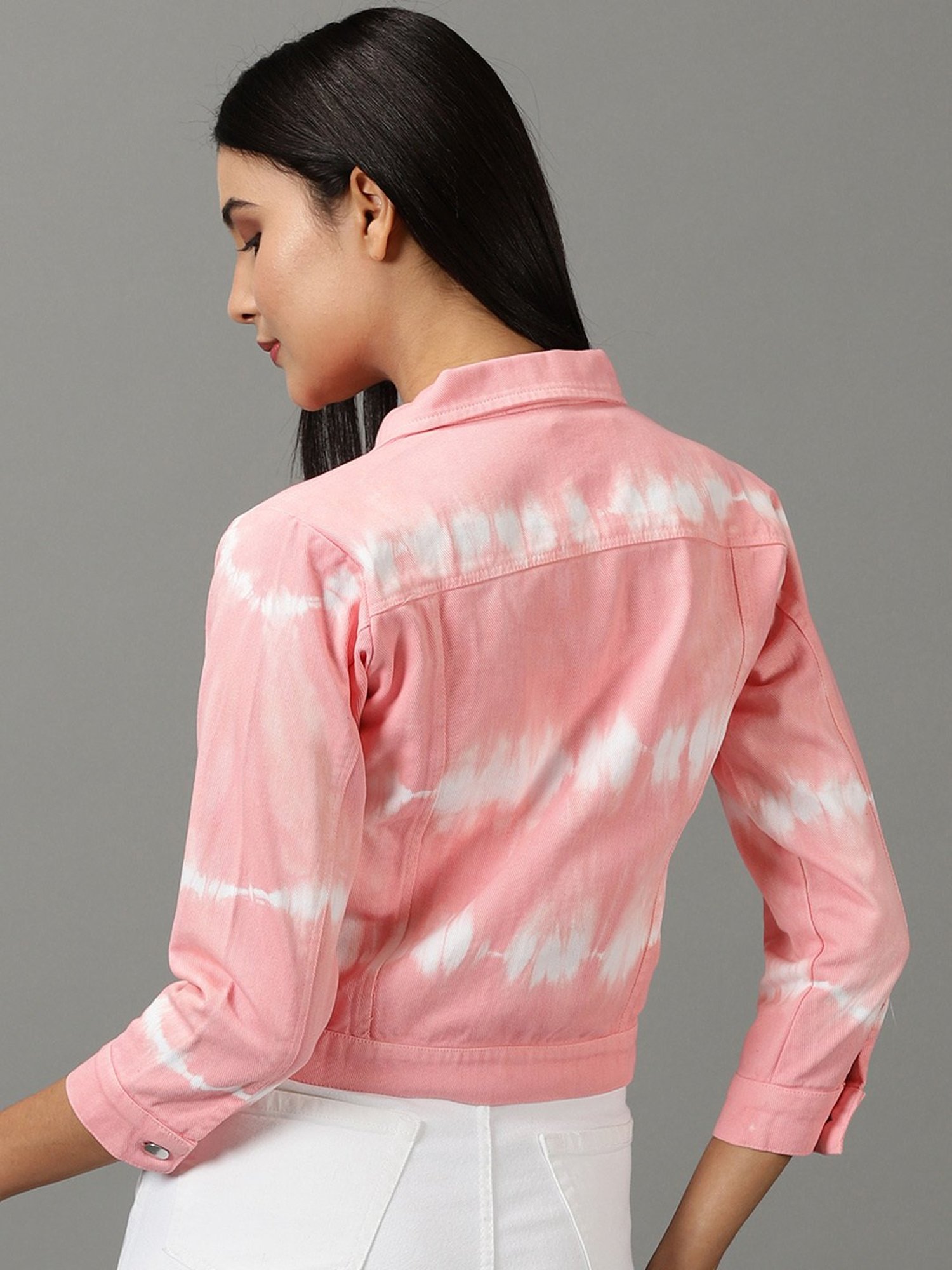 SHOWOFF Pink Tie - Dye Denim Jacket